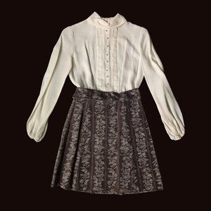 Vintage 60s 70s Kelly Arden Mini Dress Velveteen Skirt